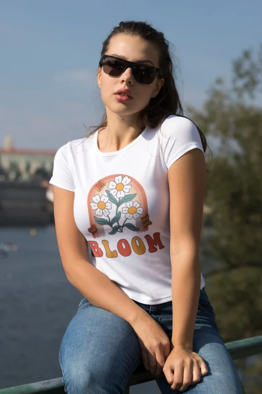 MIWO Slogan Bloom, Camiseta mujer