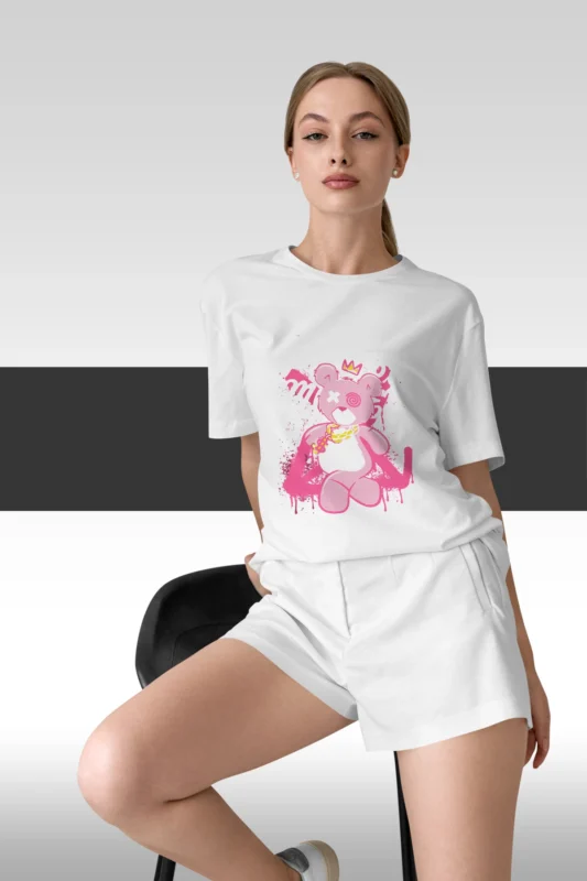Orso rosa, maglietta da donna
