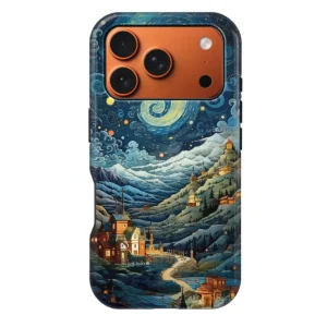 iPhone 17 ProMaxΘήκη Κινητού με Παραμυθένιο Χιονισμένο Χωριό & Έναστρη Νύχτα