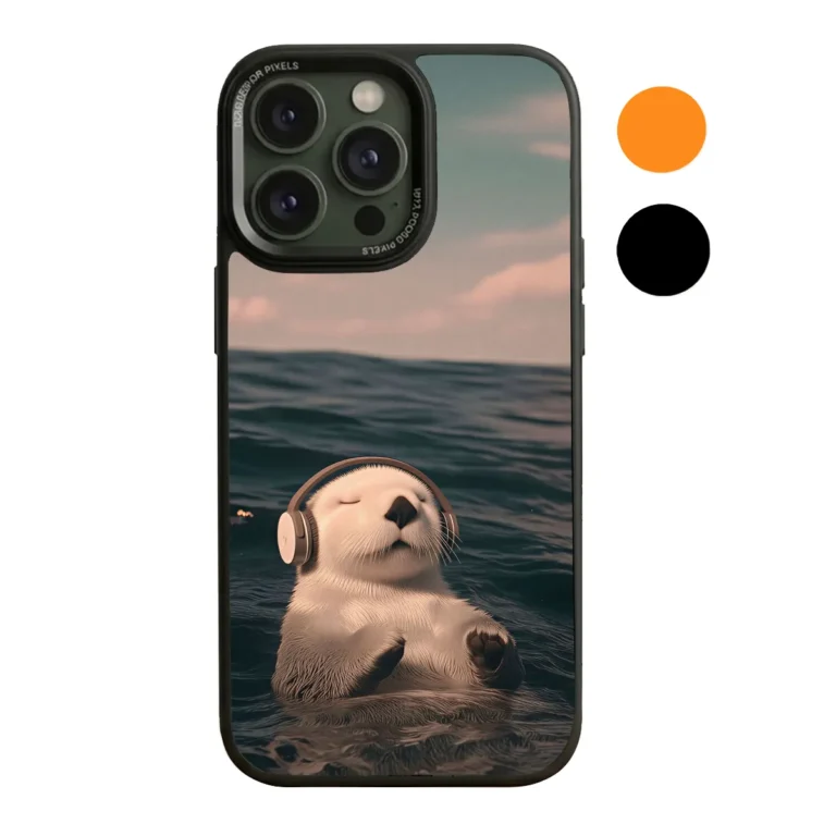 Μεταλλικό Πλαίσιο Κάμερας Θήκη κινητού με αρκούδα και ακουστικά