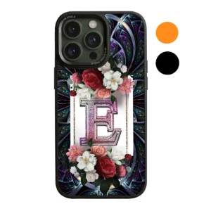 Θήκη Κινητού με Προσωπικό Γράμμα M & Ανάγλυφα Λουλούδια – Μοναδικό Προσωποποιημένο Δώρο